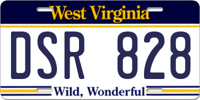 WV license plate DSR828