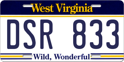 WV license plate DSR833
