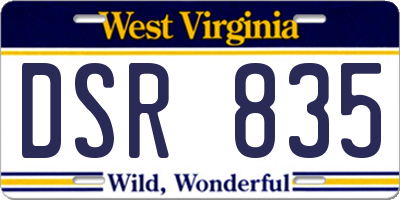 WV license plate DSR835