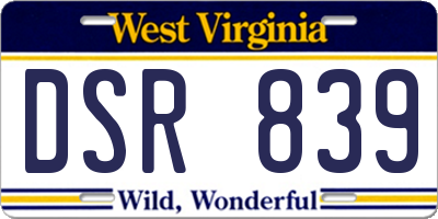 WV license plate DSR839
