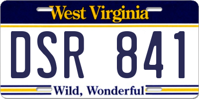 WV license plate DSR841