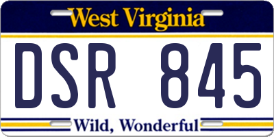 WV license plate DSR845