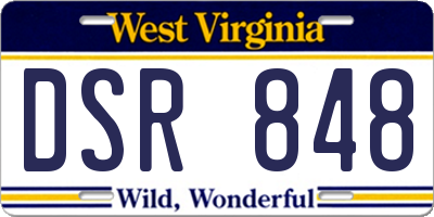 WV license plate DSR848