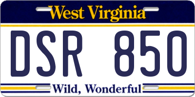 WV license plate DSR850