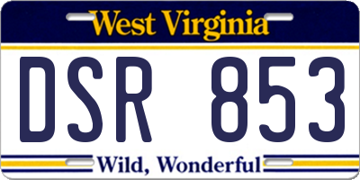 WV license plate DSR853