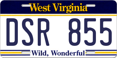 WV license plate DSR855