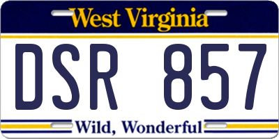 WV license plate DSR857