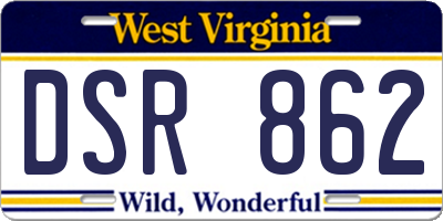 WV license plate DSR862