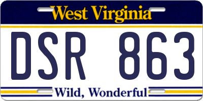 WV license plate DSR863