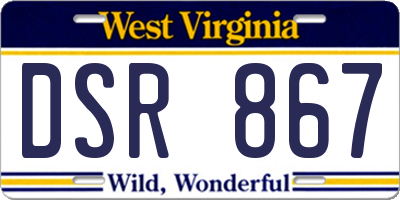 WV license plate DSR867