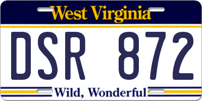 WV license plate DSR872