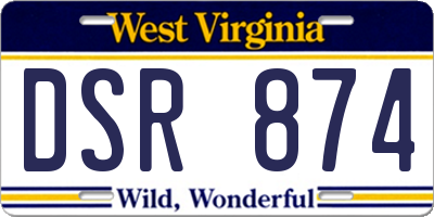 WV license plate DSR874