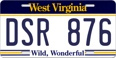 WV license plate DSR876