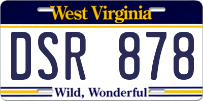 WV license plate DSR878