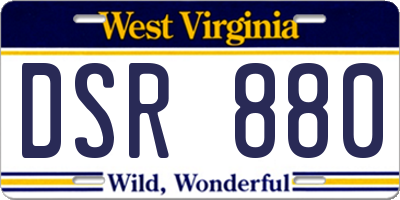 WV license plate DSR880