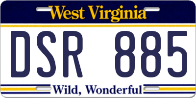 WV license plate DSR885