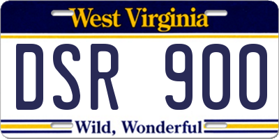 WV license plate DSR900