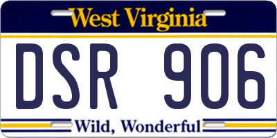 WV license plate DSR906