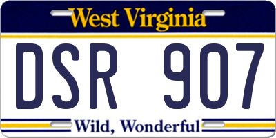 WV license plate DSR907