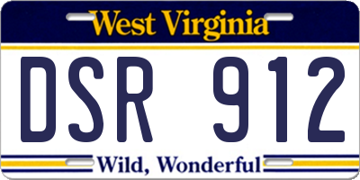 WV license plate DSR912