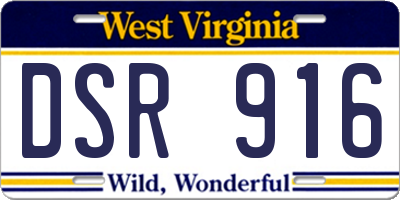 WV license plate DSR916