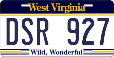 WV license plate DSR927