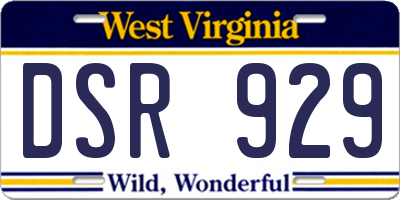 WV license plate DSR929