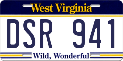 WV license plate DSR941