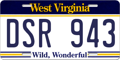 WV license plate DSR943