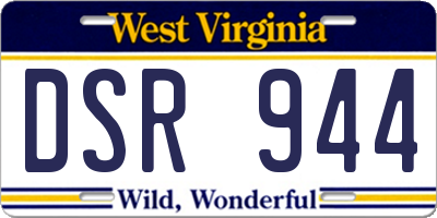 WV license plate DSR944