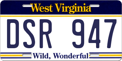 WV license plate DSR947
