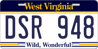 WV license plate DSR948