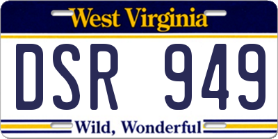 WV license plate DSR949