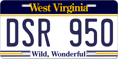 WV license plate DSR950