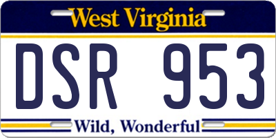 WV license plate DSR953