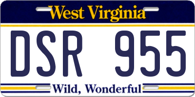 WV license plate DSR955