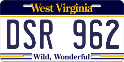 WV license plate DSR962