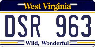 WV license plate DSR963