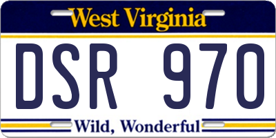 WV license plate DSR970