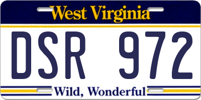 WV license plate DSR972