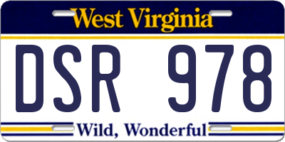 WV license plate DSR978