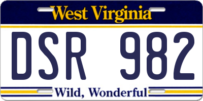 WV license plate DSR982