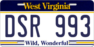 WV license plate DSR993