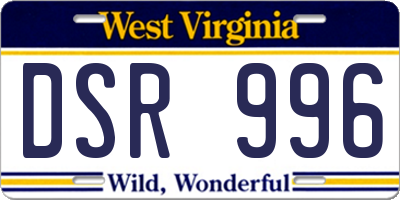 WV license plate DSR996