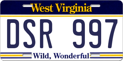 WV license plate DSR997