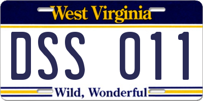 WV license plate DSS011