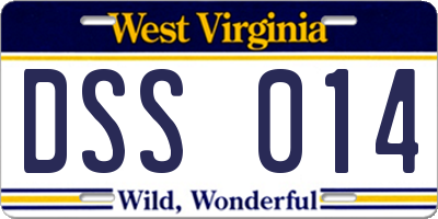 WV license plate DSS014