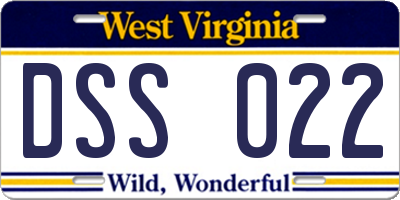 WV license plate DSS022