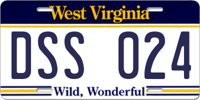 WV license plate DSS024
