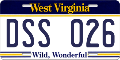WV license plate DSS026